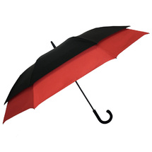 Smati Stor Paraply med Rd kant - Vindsikker - B: 128 cm