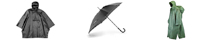 Regnponchos og paraplyer