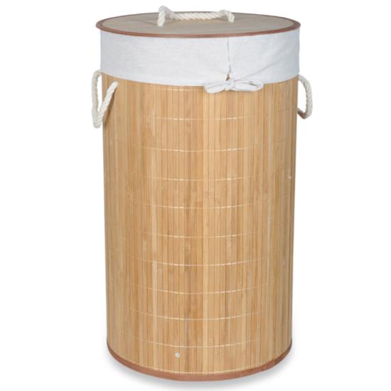 Zeller Present Rund Vasketjskurv i Bambus - 70 L
