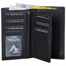 The Monte RFID-safe 2+1 fljet Pung i Lder - 16 kort