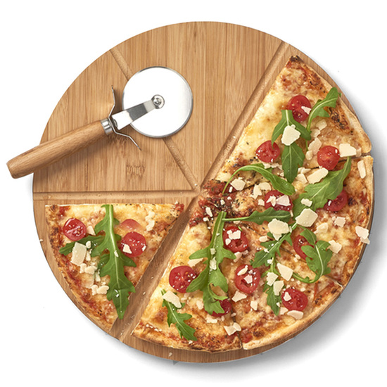 Zeller Present Pizzasæt med Skærebræt og Pizzaskærer