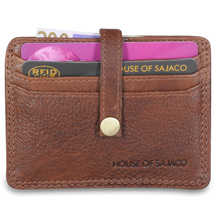 House of Sajaco Cognac Kortholder i skind -7 Kort -RFID Safe