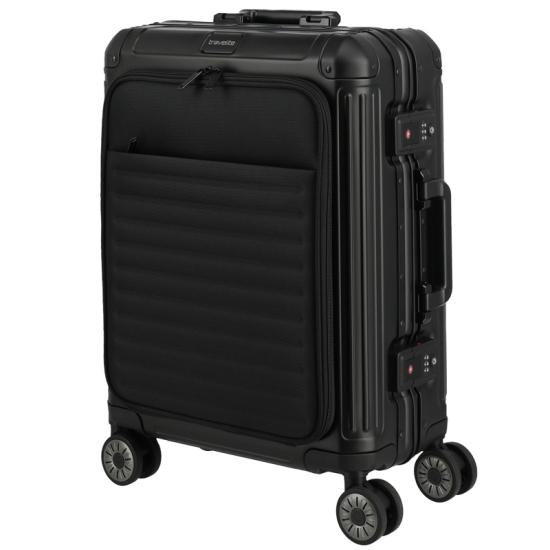 Travelite NEXT 2.0 Sort Aluminium Kabinekuffert 4Hjul -40X55X23 -41L - RECYCLED