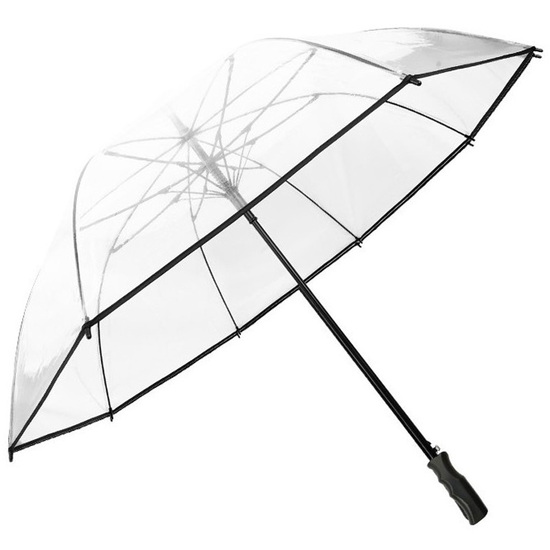 Smati Sort Transparent Golf Paraply - Vindsikker - 122 cm