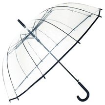 Smati Sort Transparent Stor Paraply - Vindsikker - 104cm
