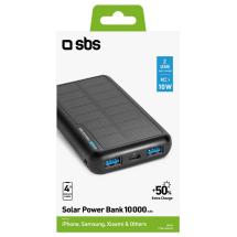Sbs Oplader / Powerbank med Solceller - 10000 mAh