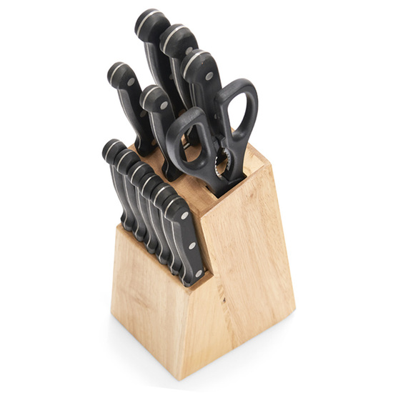 Zeller Present Træ Knivblok + sæt med 11 knive