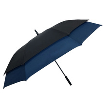 Smati Stor Paraply med Blå kant - Vindsikker - B: 128 cm