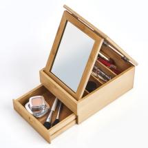 Zeller Present Makeup Box / Smykkeskrin i Træ Med Spejl